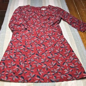 Seasalt Cornwall High Key Dress Chic Long Sleeve corduroy Print 10 Tall